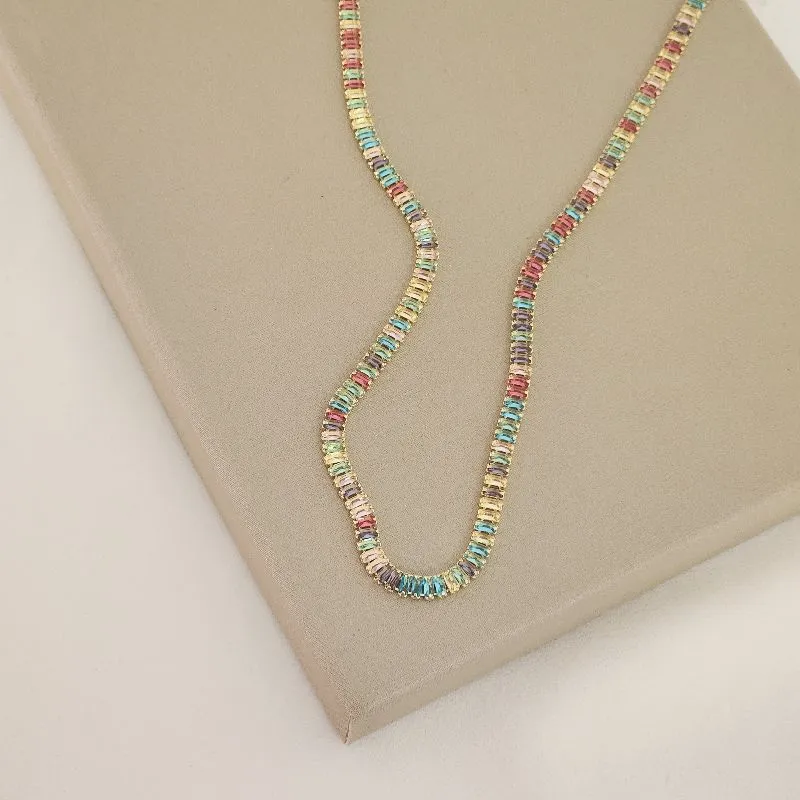 Choker Zircônia Colorida