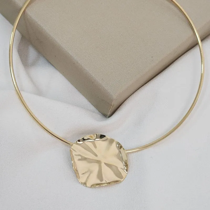 Colar Aro Fino Pingente Metal banhado Ouro 18K