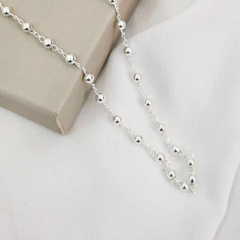 Colar Choker Bolinhas banhado Prata