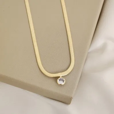 COLAR  DE FITA COM ZIRCONIA