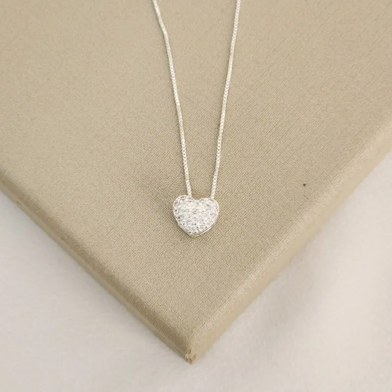 Colar Delicado Coracao Zirconia