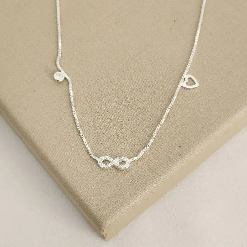 Colar Delicado Infinito Zirconia