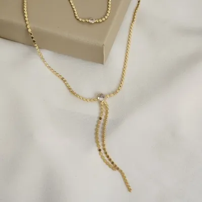 COLAR DUPLO DE GRAVATINHA E ZIRCONIA