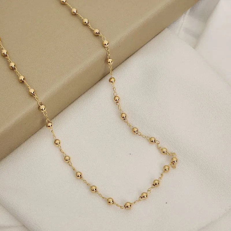 Colar Médio Esfera Pequenas banhado Ouro 18k