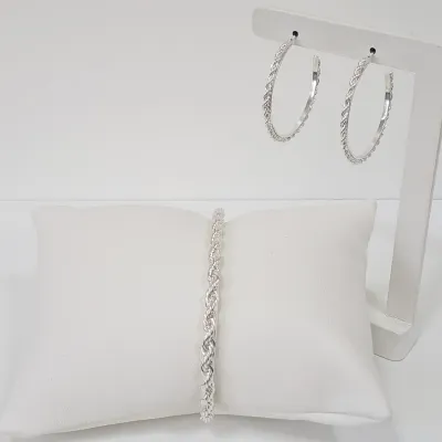 CONJUNTO BRACELETE I BRINCO TRABALHADO