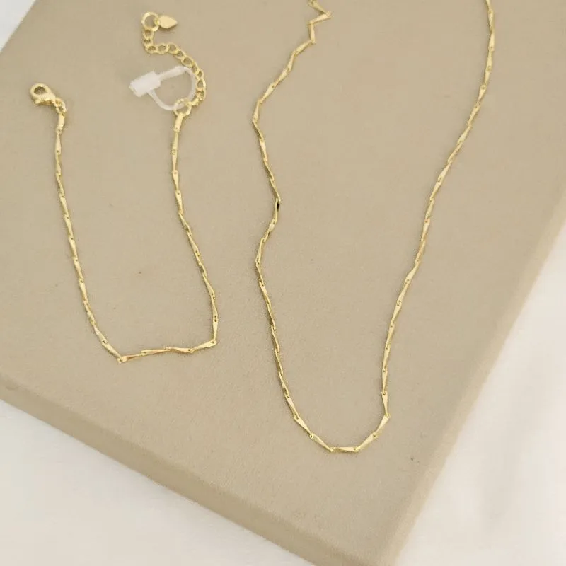 Conjunto Colar e Pulseira Liso