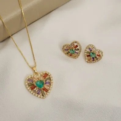 CONJUNTO CORAÇÃO COM ZIRCONIA