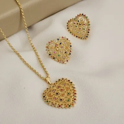 CONJUNTO CORAÇÃO COM ZIRCONIA