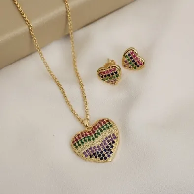 CONJUNTO CORAÇÃO COM ZIRCONIA