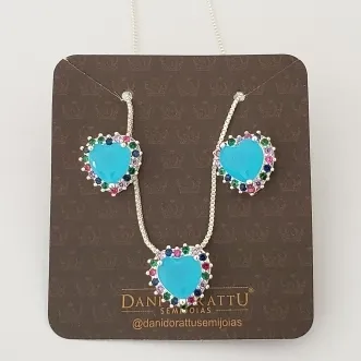 CONJUNTO CORAÇÃO COM ZIRCÔNIA