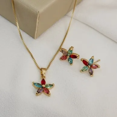 CONJUNTO FLOR COLORIDA