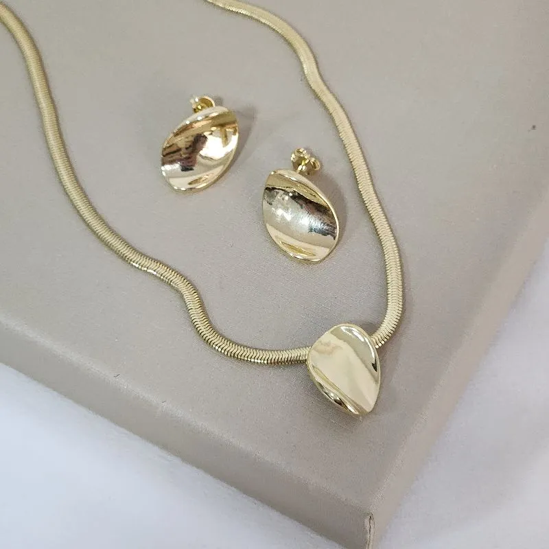 Conjunto Metal Pingente banhado Ouro 18k