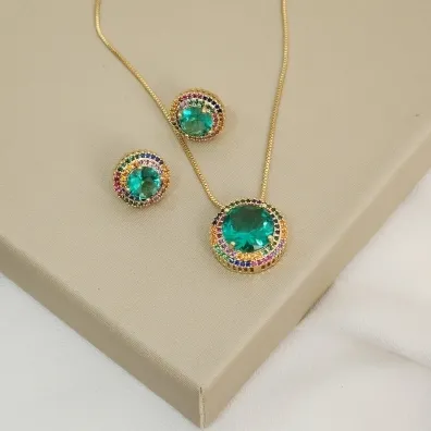 CONJUNTO PEDRA E ZIRCÔNIA