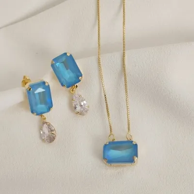 CONJUNTO RETANGULAR COM PINGENTE