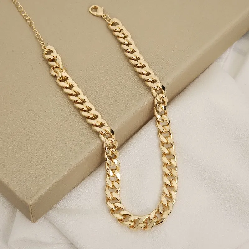 Maxi Colar Corrente Elos  banhado Ouro 18k