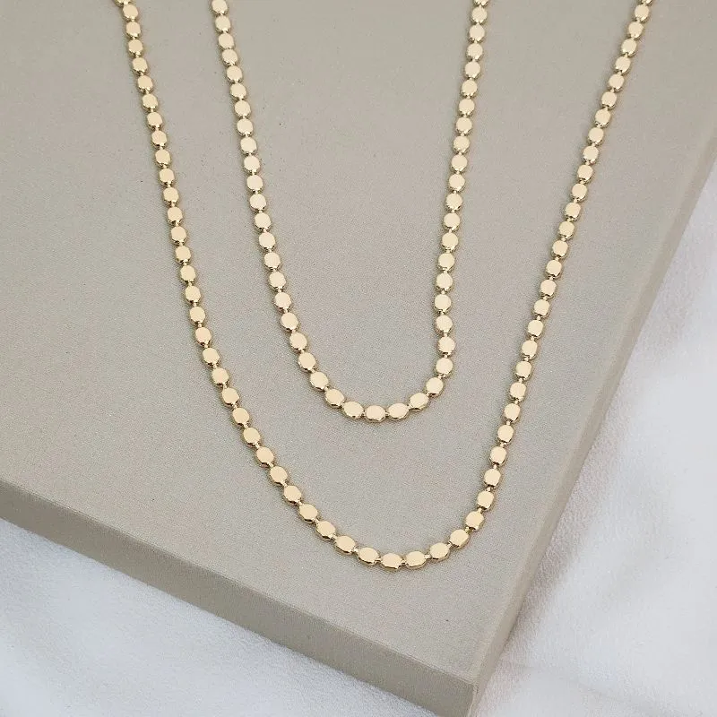 Mix Colar Corrente Chapinha banhada Ouro 18k