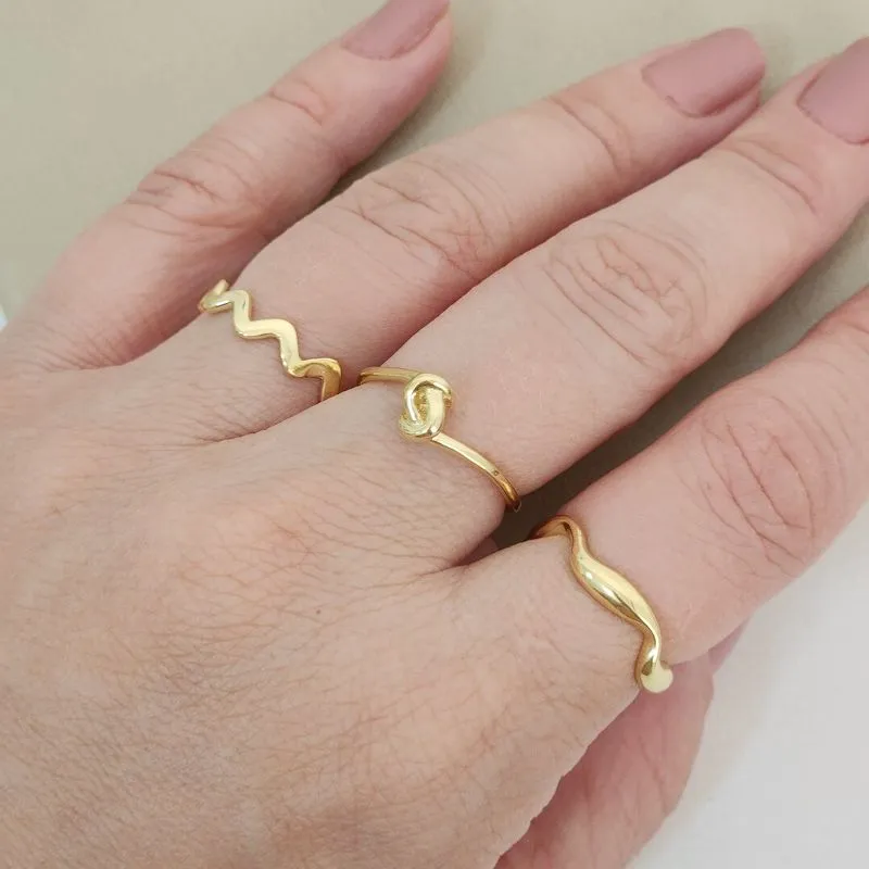 Mix de Anéis banhado Ouro 18K