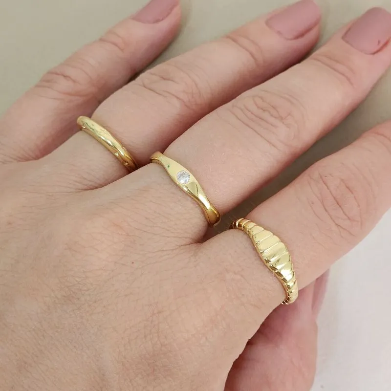 Mix de Anéis banhado Ouro 18k