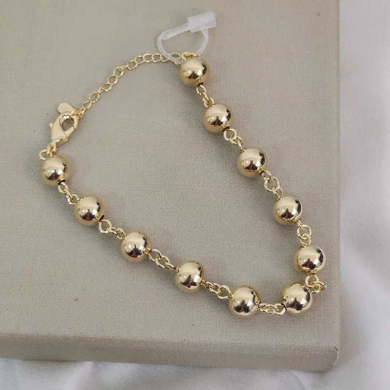 Pulseira Bolinhas Média banhada Ouro 18k