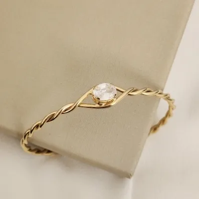 PULSEIRA BRACELETE TORCIDO ZIRCÔNIA