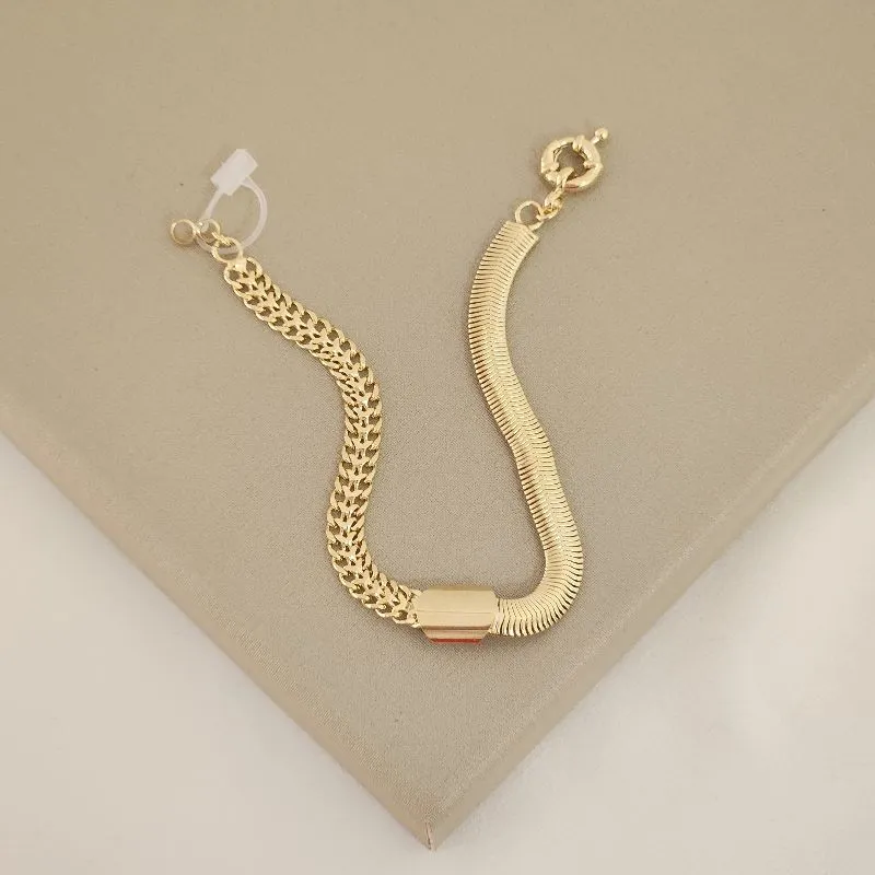 Pulseira Corrente Metal Maleável banhada Ouro 18k