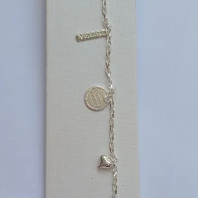 PULSEIRA ELO PINGENTE CORAÇÃO I GRATIDÃO I ORAÇÃO