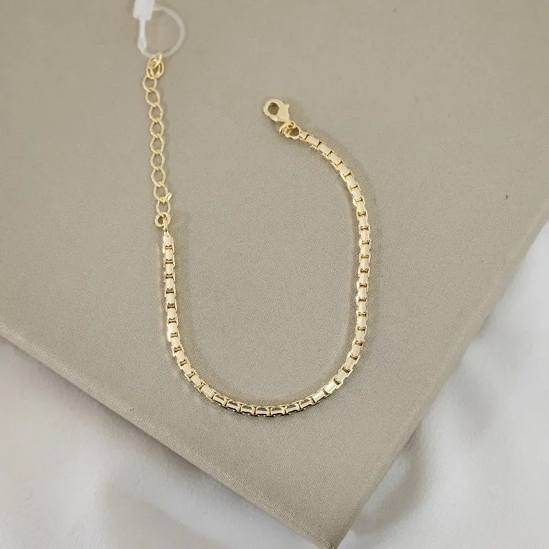 Pulseira Lisa Trabalhada banhada Ouro 18k