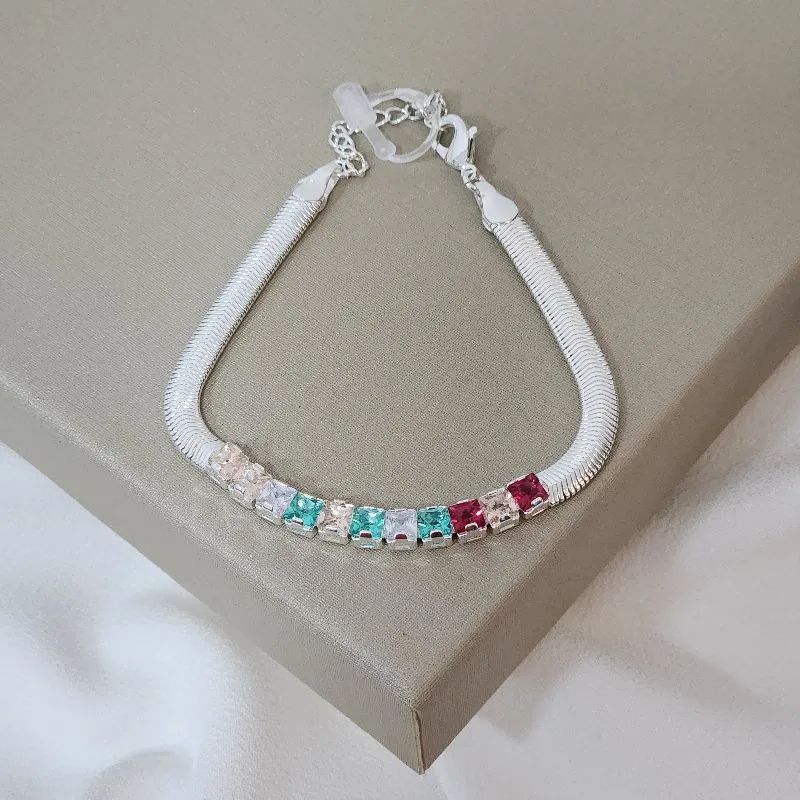 PULSEIRA MALEÁVEL COM ZIRCÔNIA COLORIDA