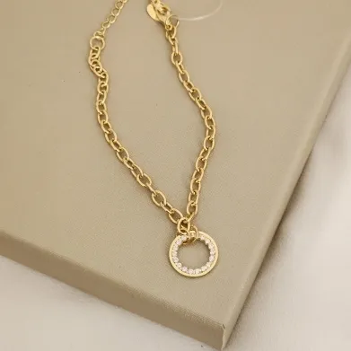 PULSEIRA REDONDA CRAVEJADO COM ZIRCÔNIA
