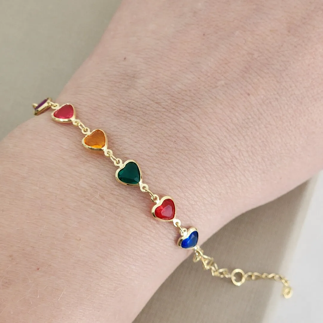 Pulseira Coraçao Clorido