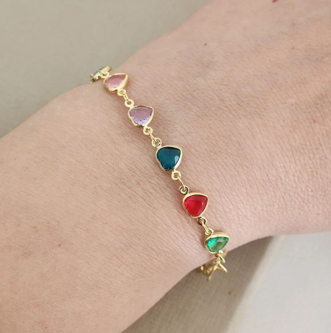 Pulseira Coraçao Clorido
