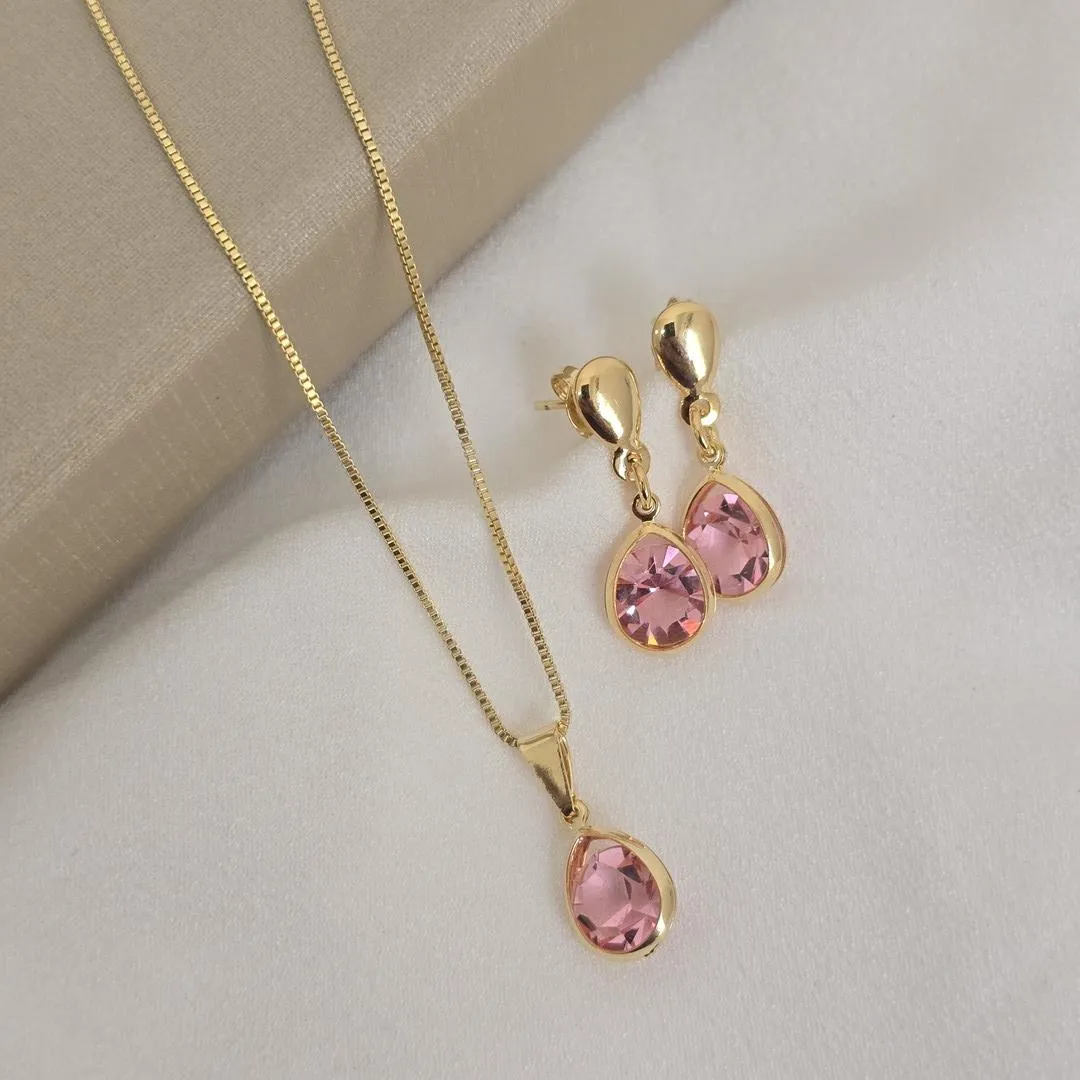 Conjunto Delicado com Zirconia Colorida