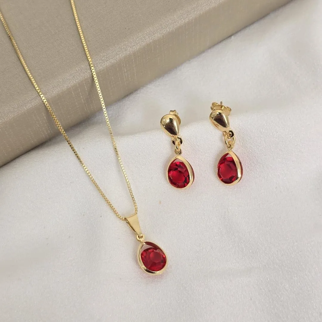 Conjunto Delicado com Zirconia Colorida