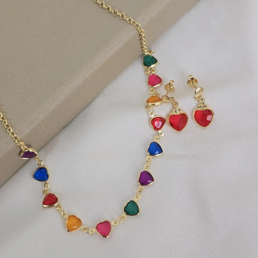 Conjunto Delicado com Zirconia Colorida