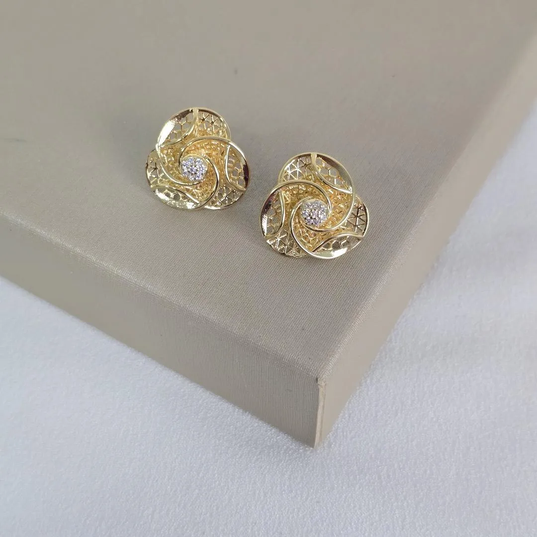 Brinco Flor Zirconia