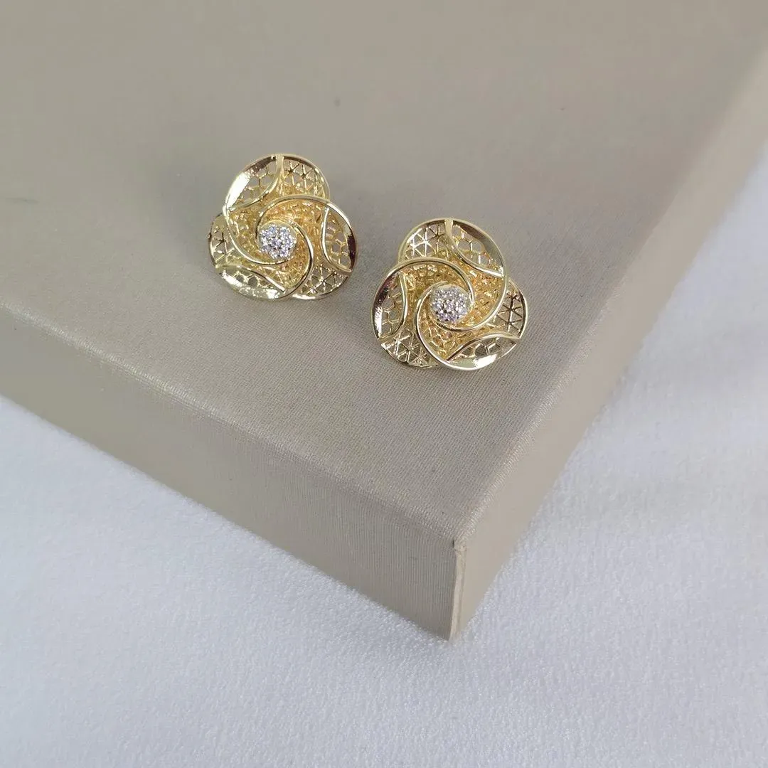 Brinco Flor Zirconia
