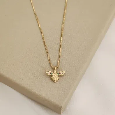 COLAR ABELHA COM ZIRCONIA