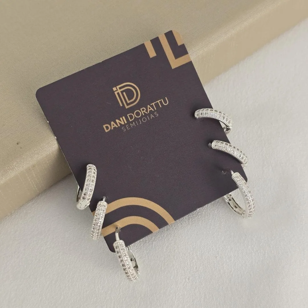 Argola Trio Zirconia
