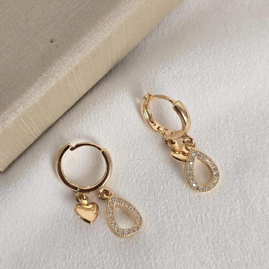 Argola Zirconia Coração
