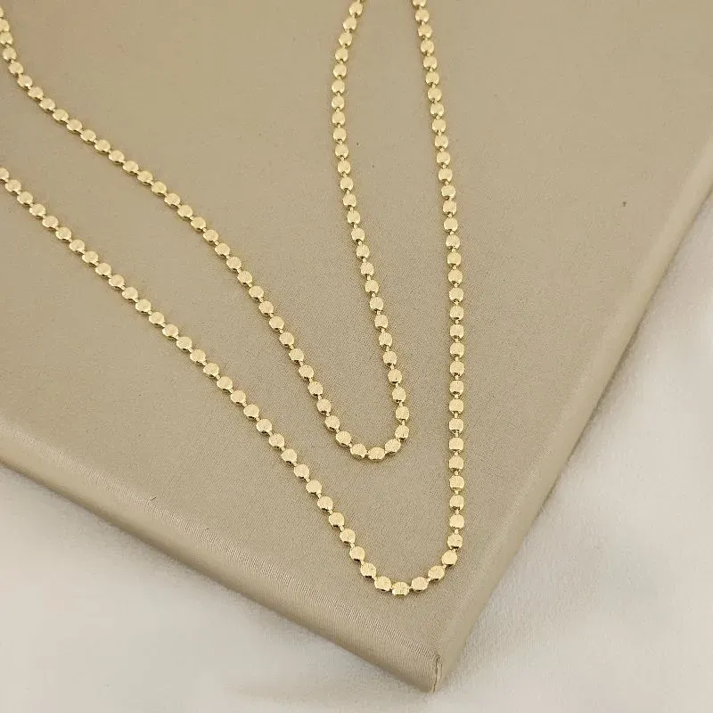 Colar Duplo Chapinhas Trabalhadas banhado Ouro 18k
