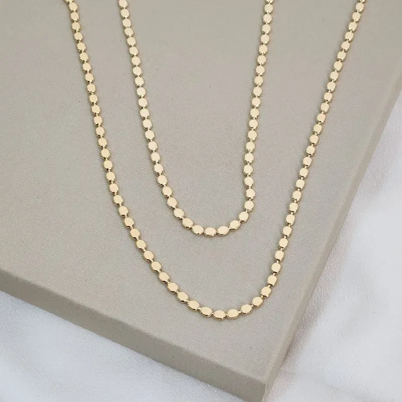 Mix Colar Corrente Chapinha banhada Ouro 18k