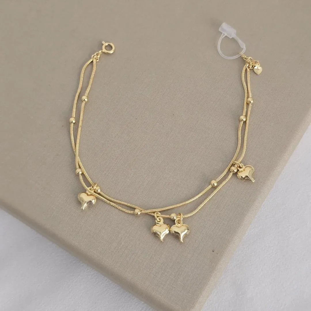 Pulseira Dupla Coração