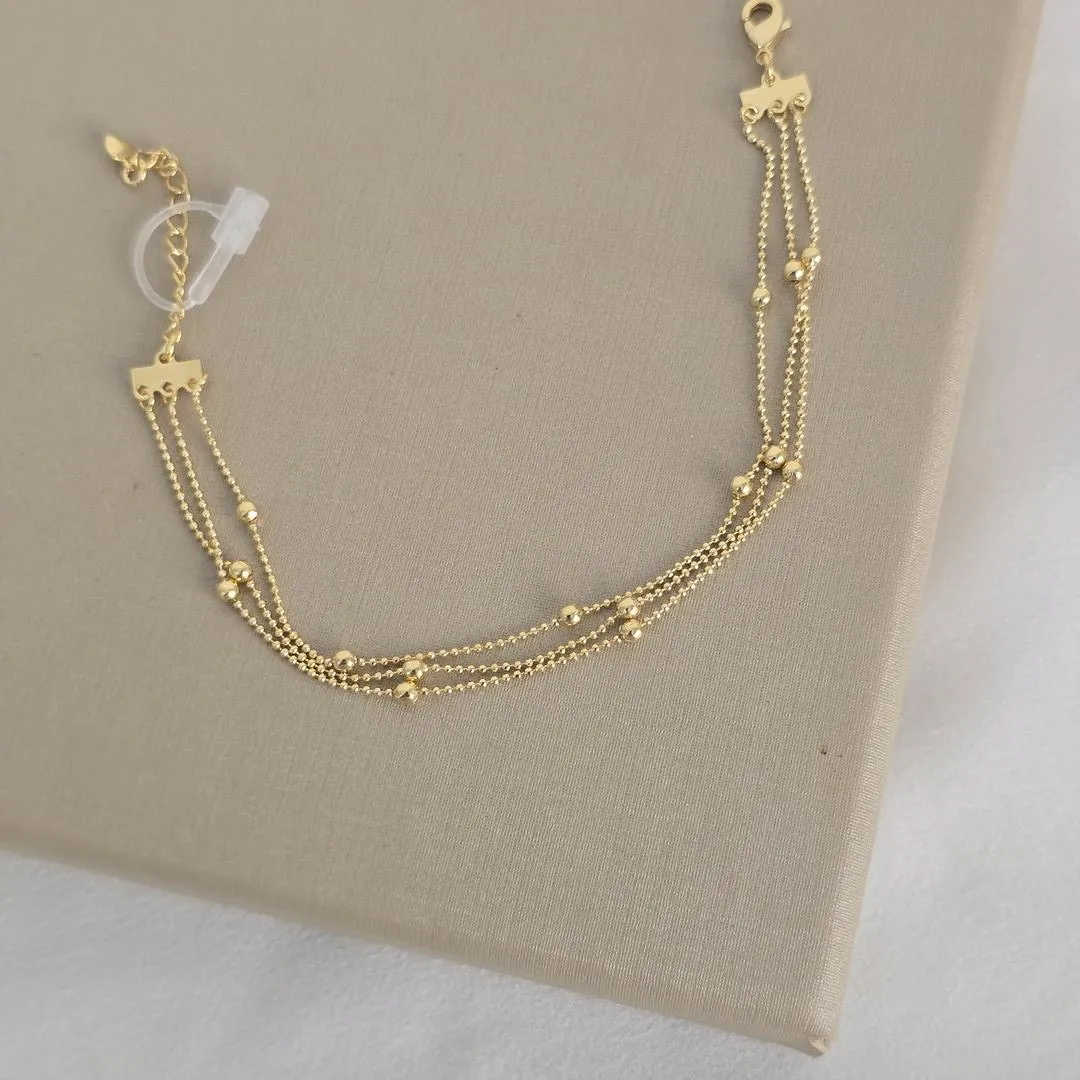Pulseira Tripla de Bolinhas