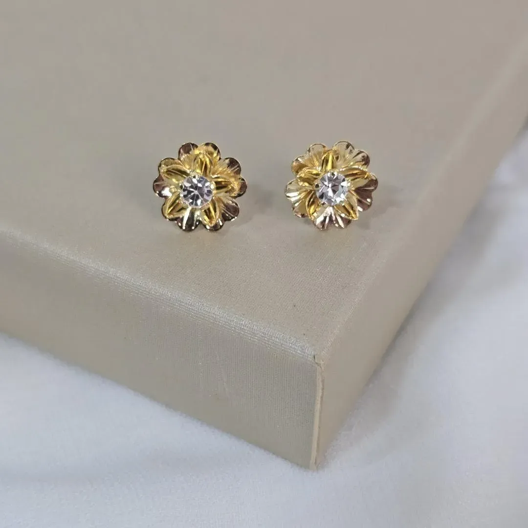 Brinco Flor Zirconia
