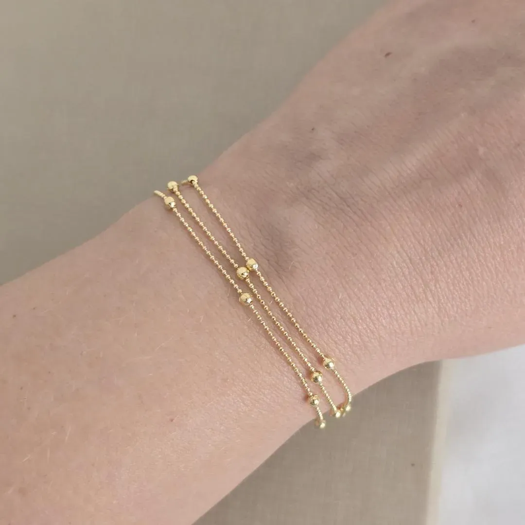 Pulseira Tripla de Bolinhas
