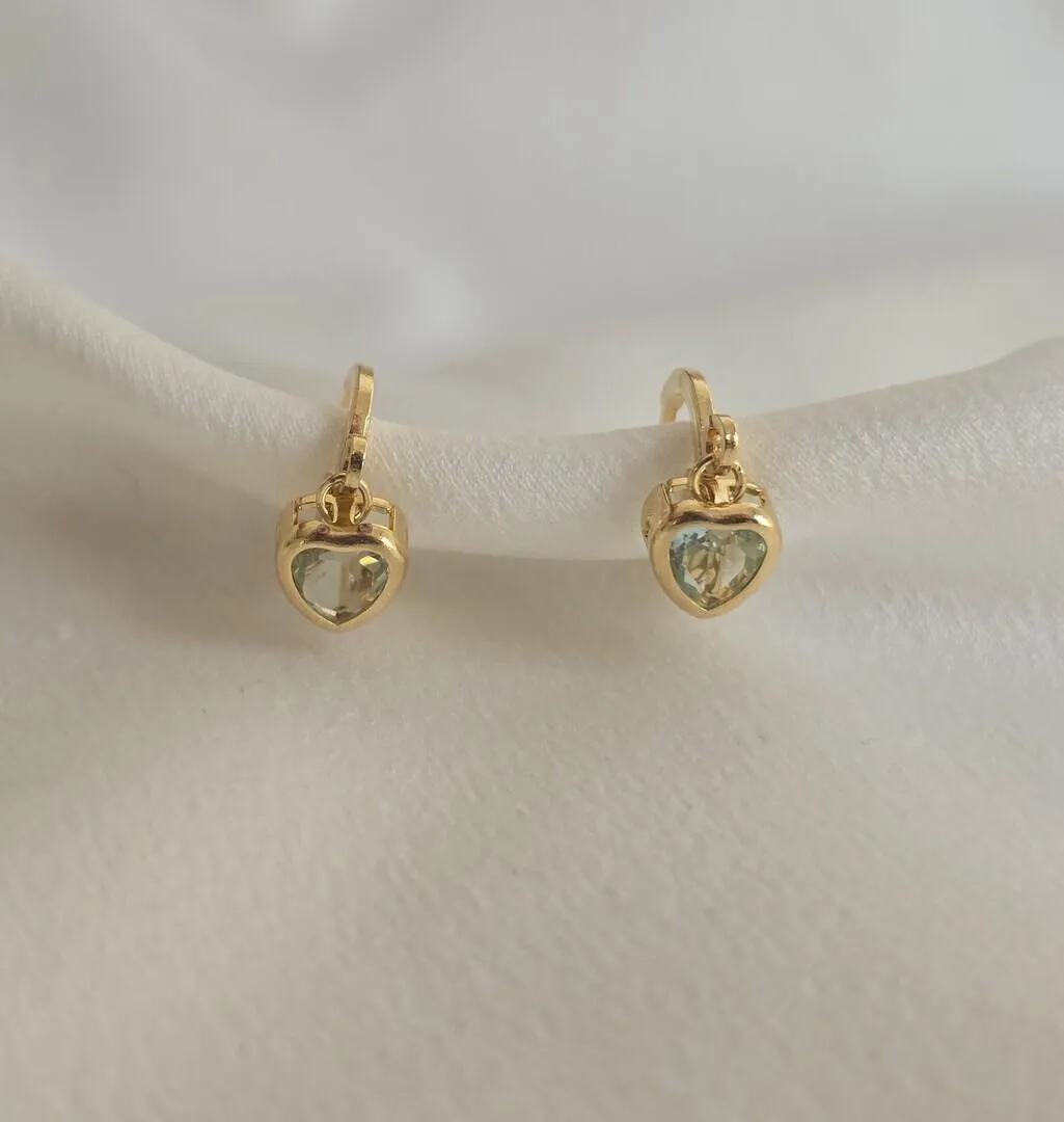 Conjunto Delicado Argola De Coração