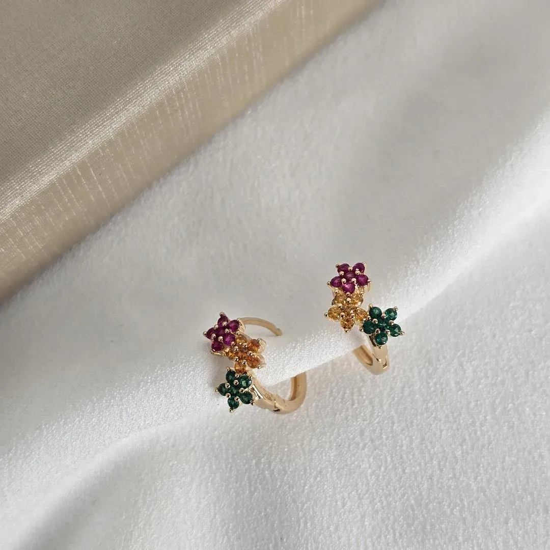 Argola Zirconia Colorida