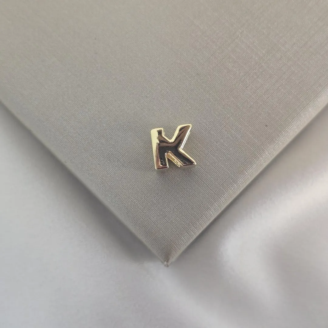 Pingente Letra K banhada ouro 18k