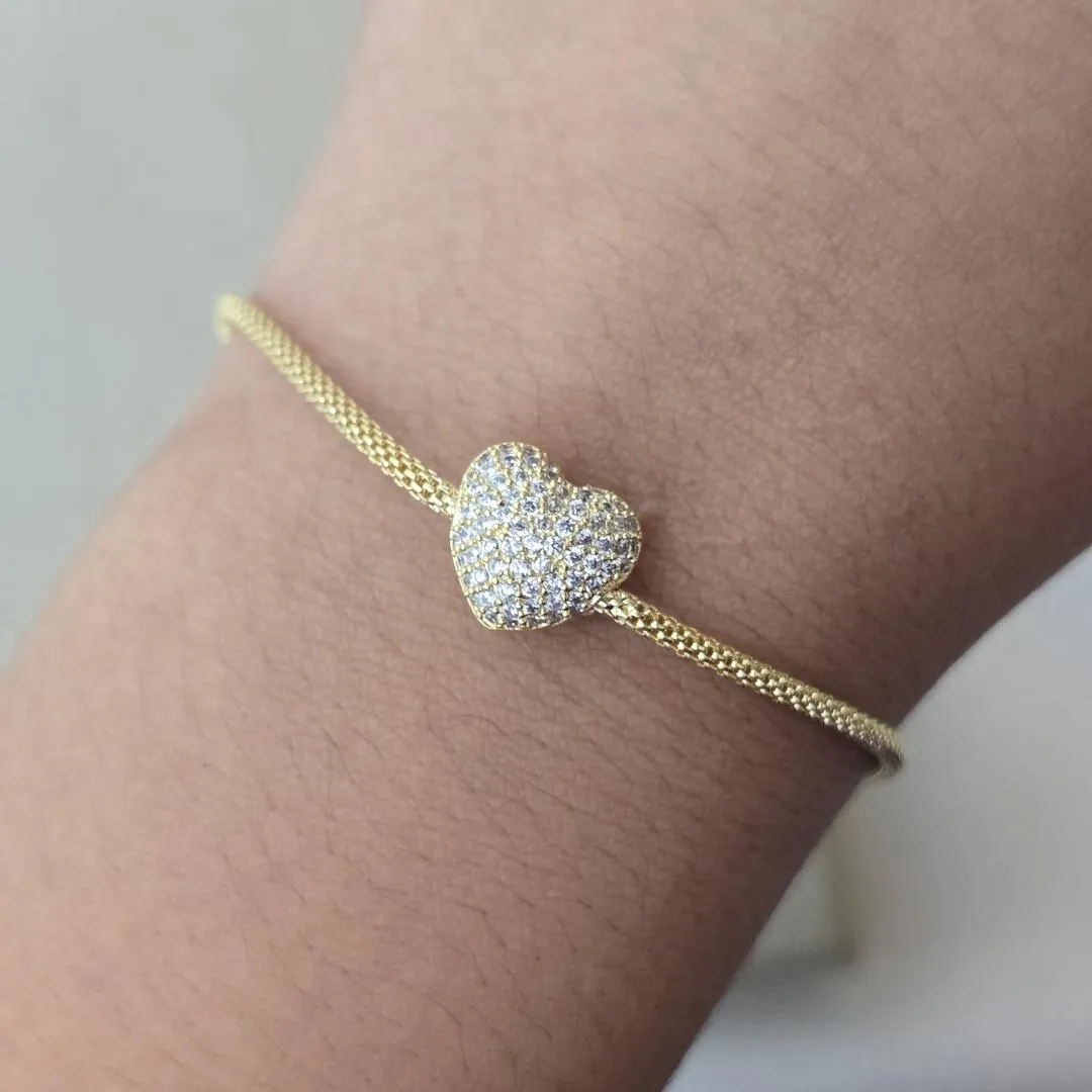 Pulseira Coração Zircônia