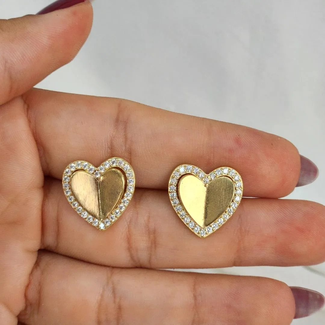 Conjunto Colar de Aro Coração Zircônia